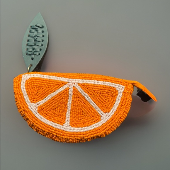 Orange Beaded Citrus Coin Purse - Picture 8 of 8